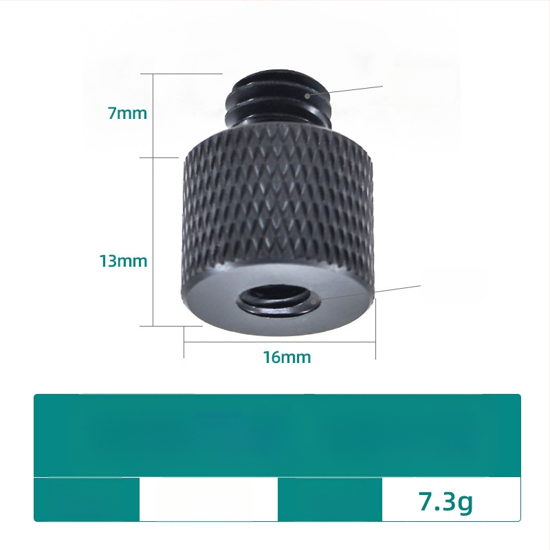 Șurub pentru cameră, convertor 1/4, aliaj de aluminiu, capacitate de încărcare 2–5 kg, greutate 0,0084 kg