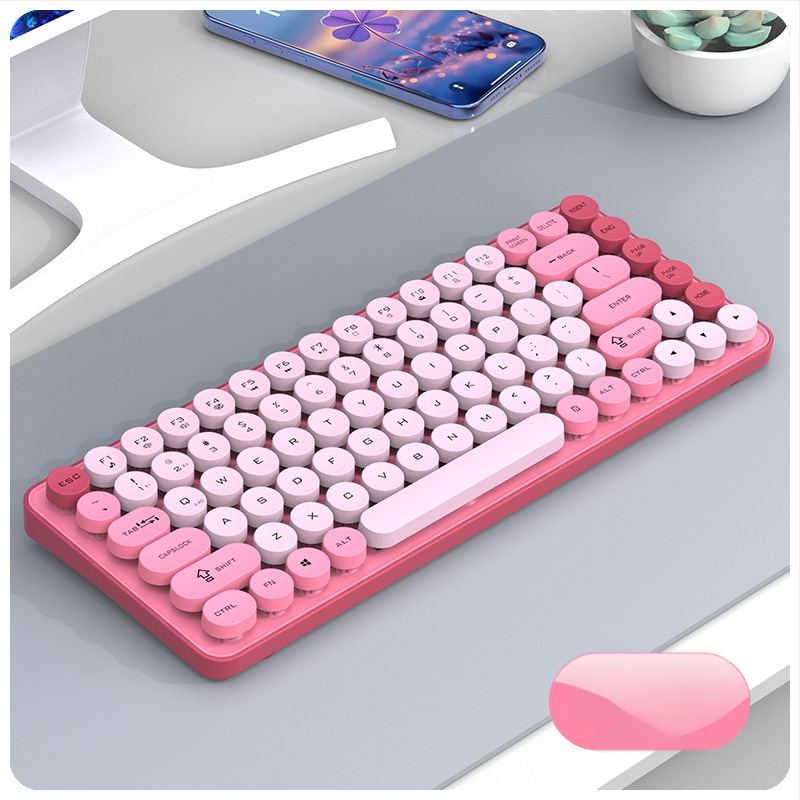 Безжичен комплект клавиатура и мишка с Bluetooth двойен режим, 87 клавиши, ABS корпус, USB приемник включен, без подсветка