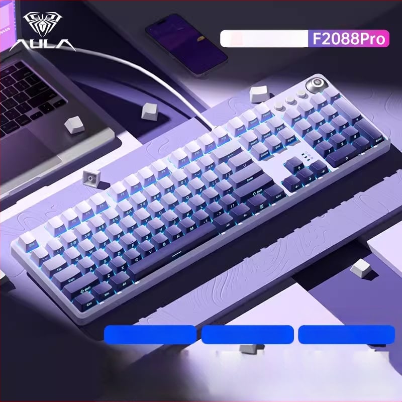 Tarantula F2088pro Игрална механична клавиатура — 108 клавиша, кабелна, механични превключватели, ABS инжекционен материал, 1 година гаранция