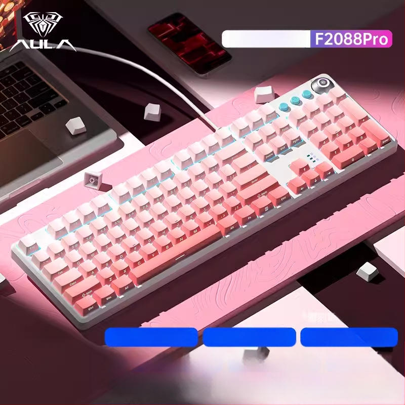 Tarantula F2088pro Игрална механична клавиатура — 108 клавиша, кабелна, механични превключватели, ABS инжекционен материал, 1 година гаранция