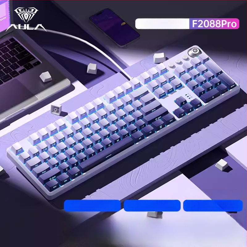 Tarantula F2088pro Игрална механична клавиатура — 108 клавиша, кабелна, механични превключватели, ABS инжекционен материал, 1 година гаранция