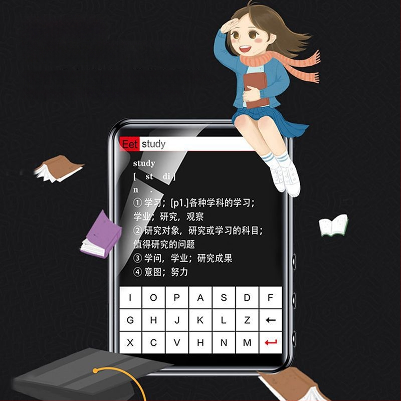 MP4/MP3 mūzikas atskaņotājs ar skārienjūgu un Bluetooth – ārkārtīgi plāns, lasīšanai romānu