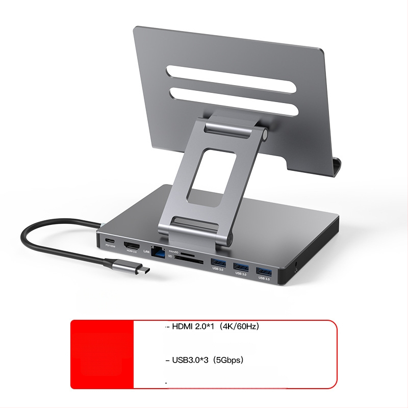 Lan Shuo USB-C docking stanica od aluminijskog legura, HDMI 2.0 i Gigabit Ethernet, 5Gbps