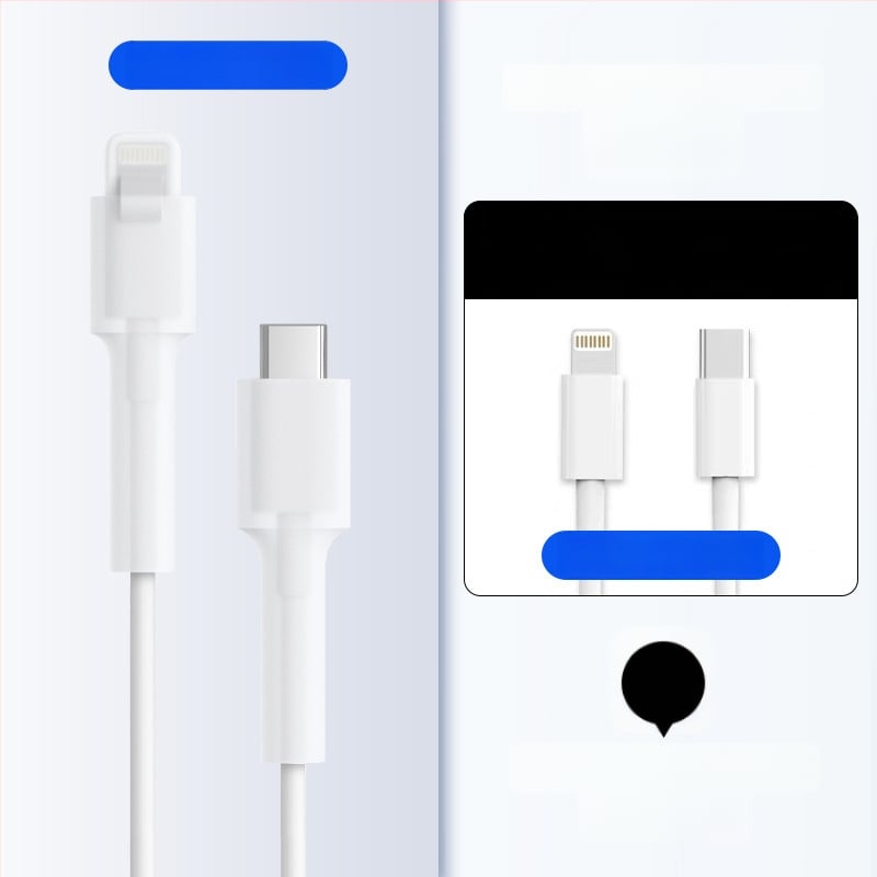 Силиконова защита за кабел за данни – Всичко включено, модел 413; съвместима с кабели на Apple, Huawei, Xiaomi и Vivo; защита срещу счупване и износ на метал.