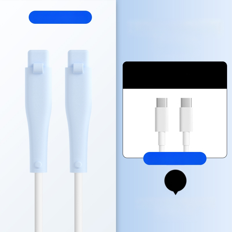 Силиконова защита за кабел за данни – Всичко включено, модел 413; съвместима с кабели на Apple, Huawei, Xiaomi и Vivo; защита срещу счупване и износ на метал.