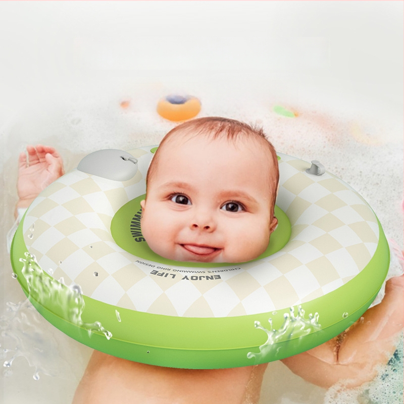 Бебешки плувен пръстен с мультяшен дизайн, PVC материал, ръчно надуване, подходящ за басейни и водни паркове