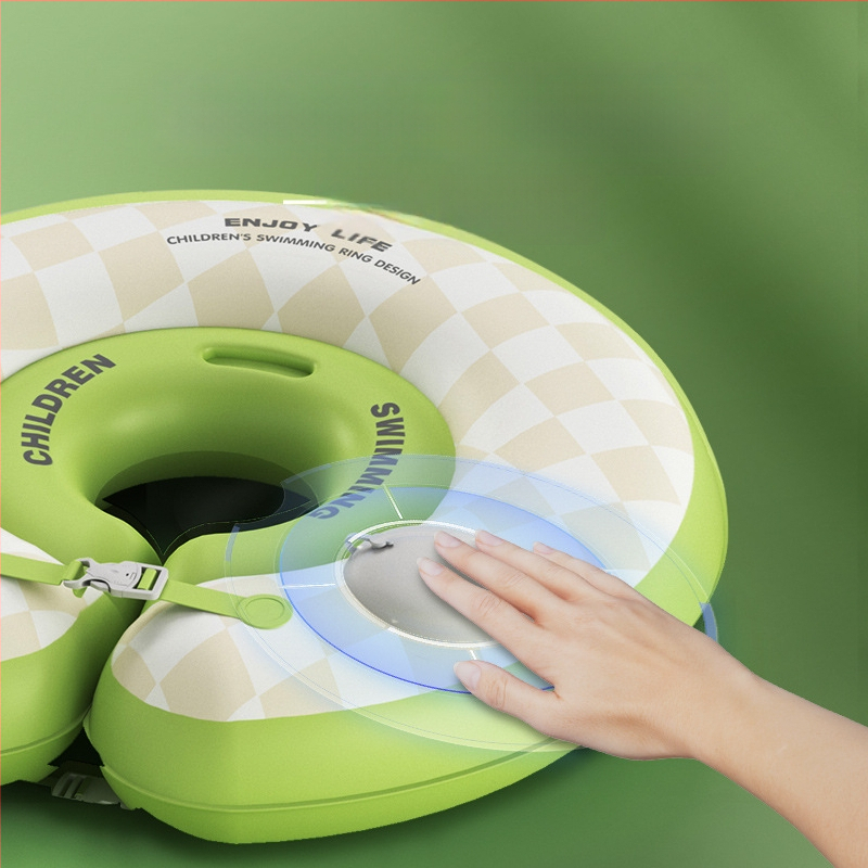 Бебешки плувен пръстен с мультяшен дизайн, PVC материал, ръчно надуване, подходящ за басейни и водни паркове