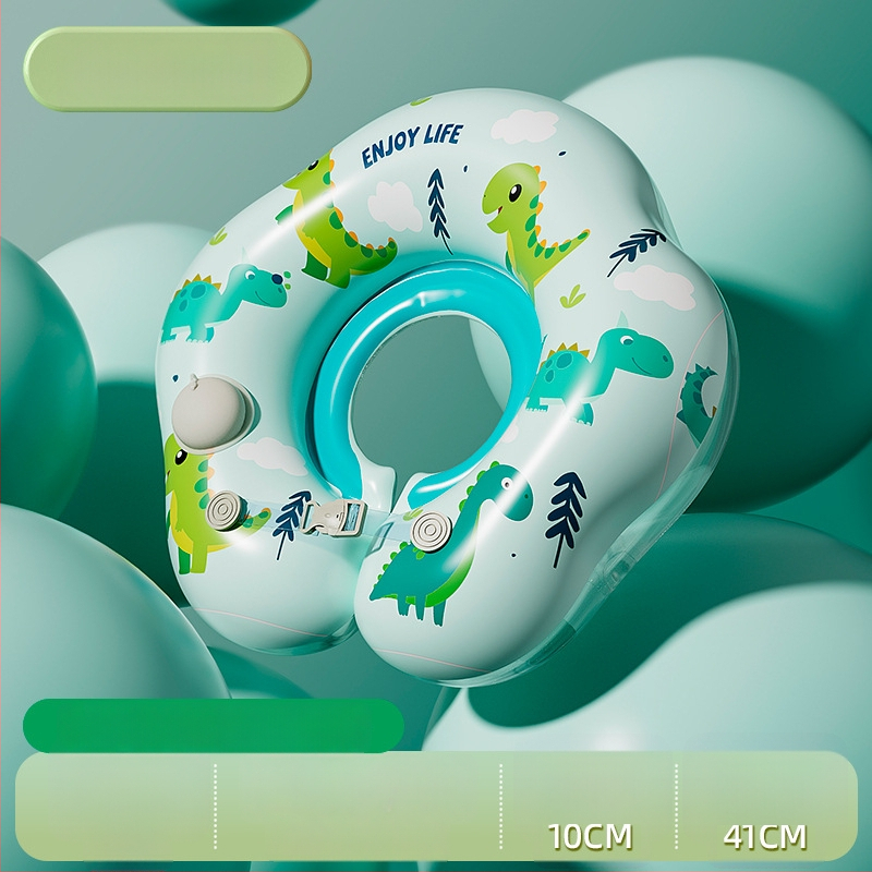 Бебешки плувен пръстен с мультяшен дизайн, PVC материал, ръчно надуване, подходящ за басейни и водни паркове