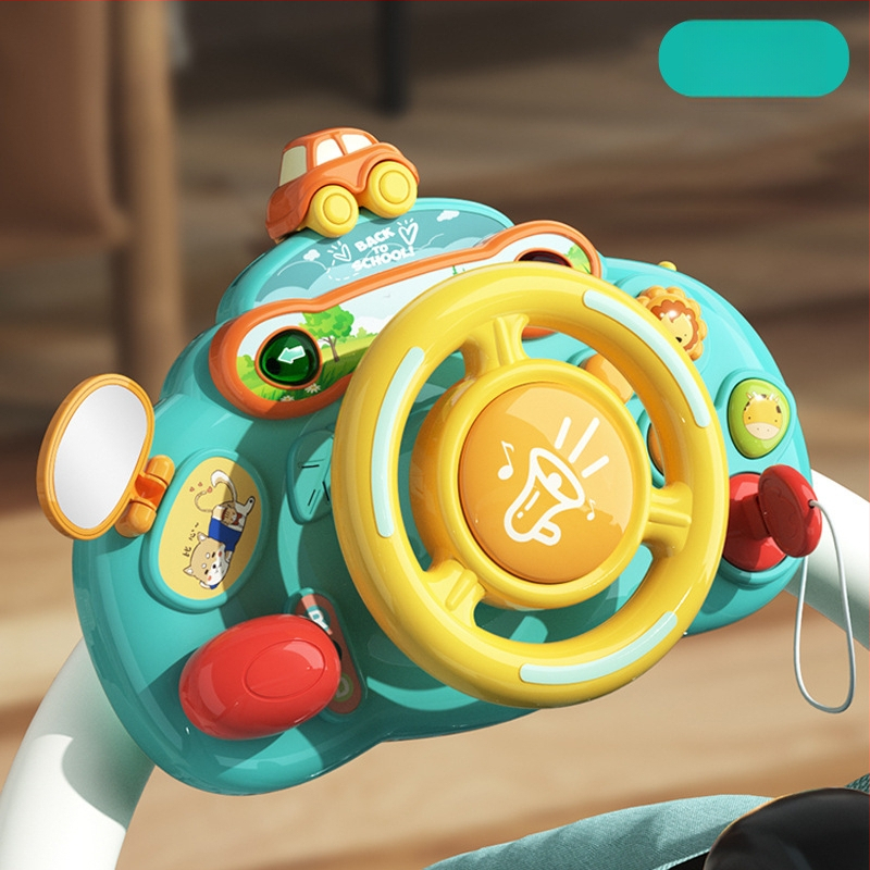 Мултифункционална маса със волан за ранно образование — пластмасова играчка, захранвана с батерии, музика и звуци, за деца 0–3 години