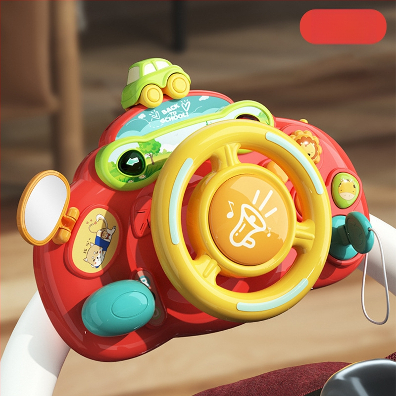 Мултифункционална маса със волан за ранно образование — пластмасова играчка, захранвана с батерии, музика и звуци, за деца 0–3 години