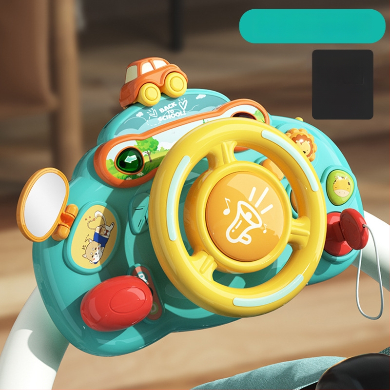 Мултифункционална маса със волан за ранно образование — пластмасова играчка, захранвана с батерии, музика и звуци, за деца 0–3 години