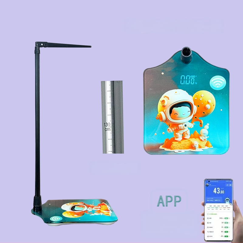 Cântar electronic pentru greutate cu detecție de grăsime și umiditate, calcul calorii, Bluetooth