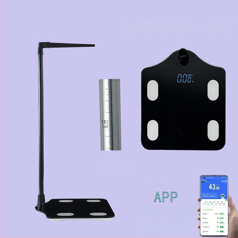 Cântar electronic pentru greutate cu detecție de grăsime și umiditate, calcul calorii, Bluetooth