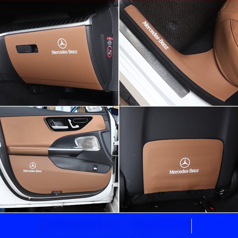 Mercedes‑Benz E‑Класа E300L – кожени анти-ударни панели за гръб на вратите, интериор, Huangku, лого отпечатано, персонализация налична, стил Four Seasons General (W214)