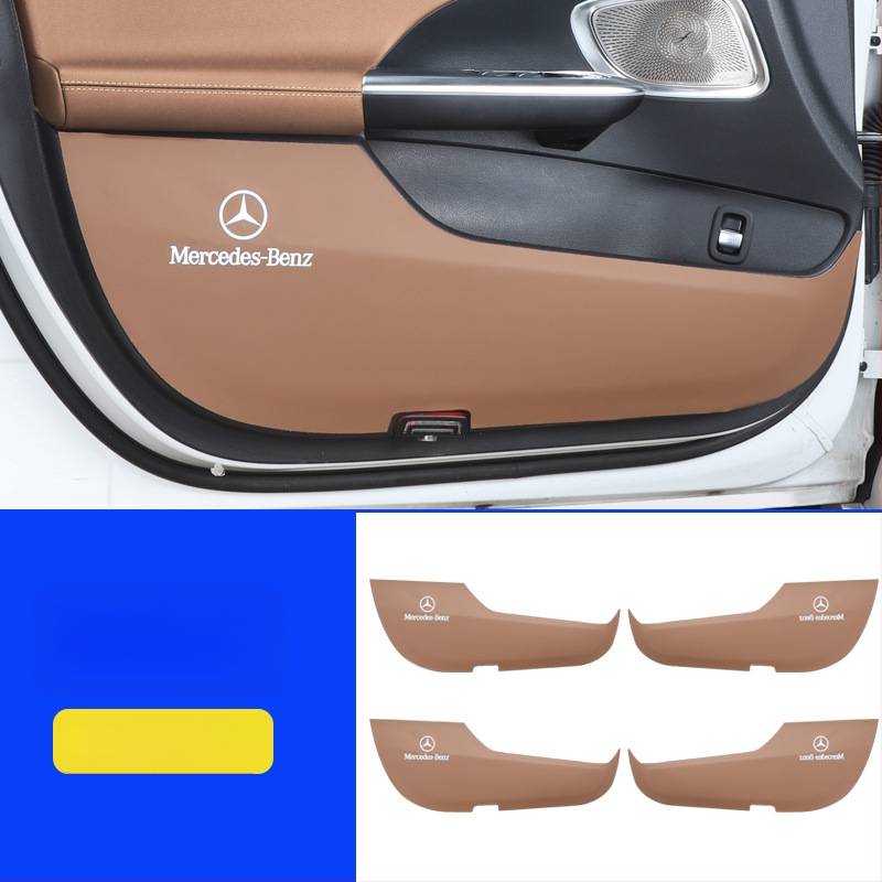 Mercedes‑Benz E‑Класа E300L – кожени анти-ударни панели за гръб на вратите, интериор, Huangku, лого отпечатано, персонализация налична, стил Four Seasons General (W214)