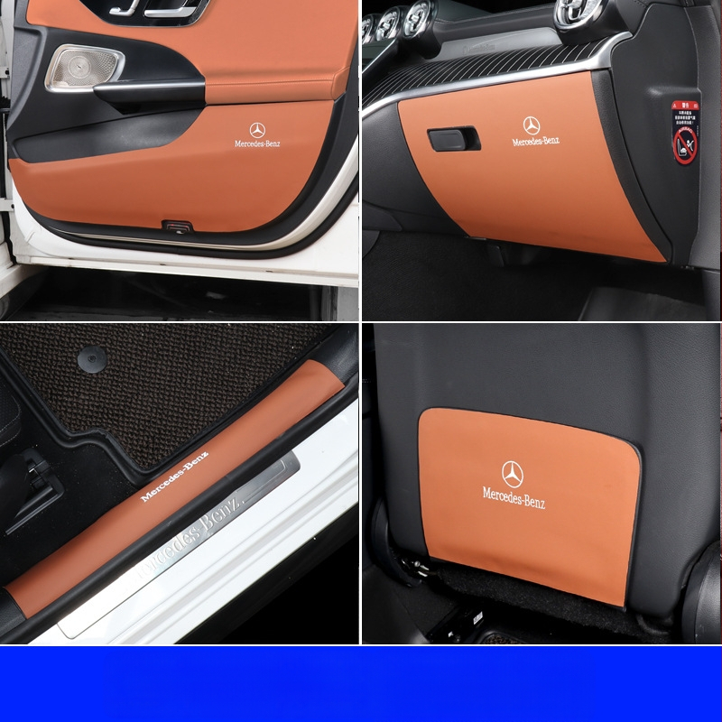 Mercedes‑Benz E‑Класа E300L – кожени анти-ударни панели за гръб на вратите, интериор, Huangku, лого отпечатано, персонализация налична, стил Four Seasons General (W214)