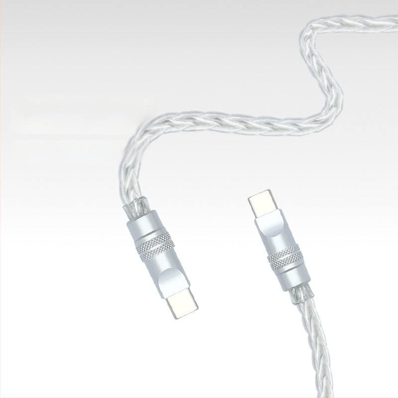 Καλώδιο δεδομένων με πλεγμένες οκτώ ίνες, επιχρυσωμένο με ασήμι σε μονοκρύσταλλο χαλκό — γρήγορη φόρτιση, συμβατό με iPhone16, Mate70, tablets και φορητούς υπολογιστές