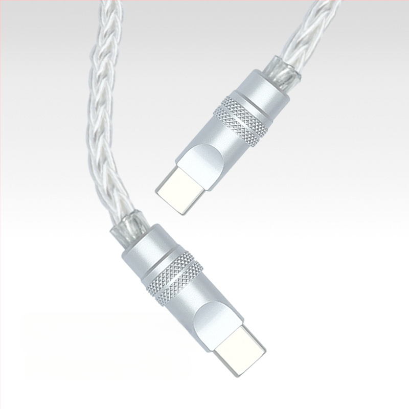 Καλώδιο δεδομένων με πλεγμένες οκτώ ίνες, επιχρυσωμένο με ασήμι σε μονοκρύσταλλο χαλκό — γρήγορη φόρτιση, συμβατό με iPhone16, Mate70, tablets και φορητούς υπολογιστές