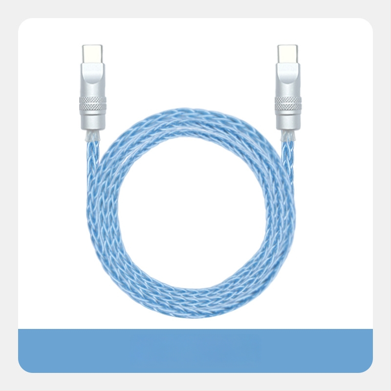 Καλώδιο δεδομένων με πλεγμένες οκτώ ίνες, επιχρυσωμένο με ασήμι σε μονοκρύσταλλο χαλκό — γρήγορη φόρτιση, συμβατό με iPhone16, Mate70, tablets και φορητούς υπολογιστές