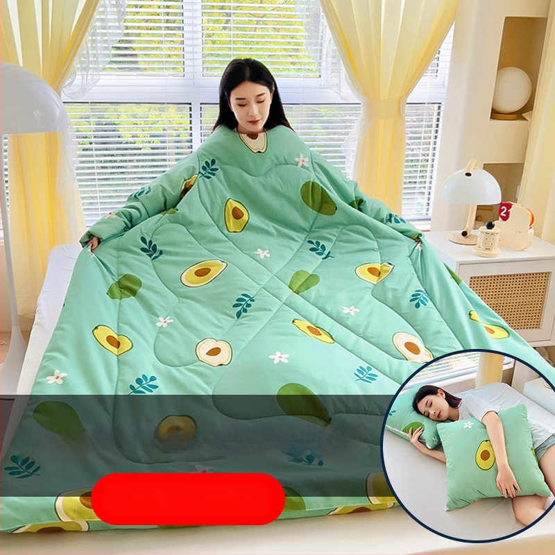 Възглавнично одеяло – удебелено, топло, мултифункционално и сгъваемо; полиестерна външна тъкан и пълнеж, диван стил, детска защита срещу ритници