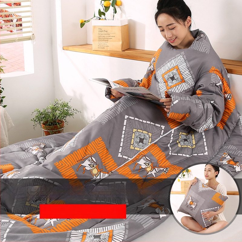 Възглавнично одеяло – удебелено, топло, мултифункционално и сгъваемо; полиестерна външна тъкан и пълнеж, диван стил, детска защита срещу ритници