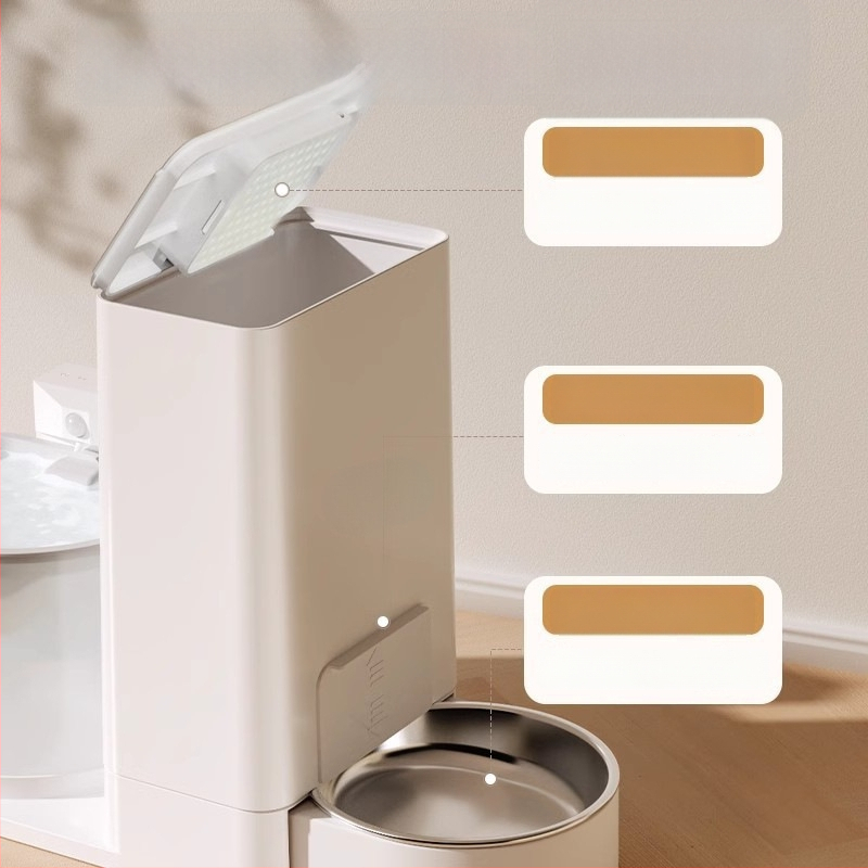 Диспенсер и подхранвател за котки — всичко в едно, вода с постоянна температура, безжично подаване на вода, разглобяем, модел 2023