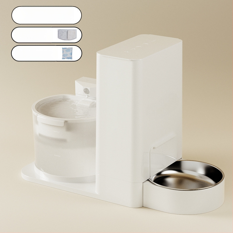 Диспенсер и подхранвател за котки — всичко в едно, вода с постоянна температура, безжично подаване на вода, разглобяем, модел 2023