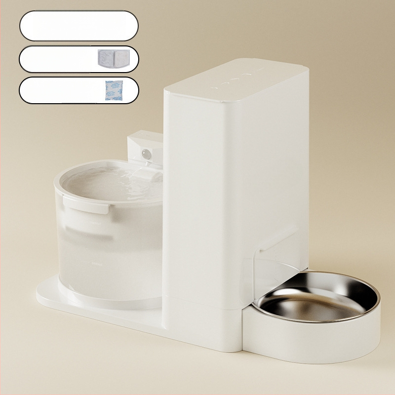 Диспенсер и подхранвател за котки — всичко в едно, вода с постоянна температура, безжично подаване на вода, разглобяем, модел 2023