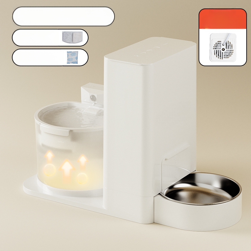 Диспенсер и подхранвател за котки — всичко в едно, вода с постоянна температура, безжично подаване на вода, разглобяем, модел 2023