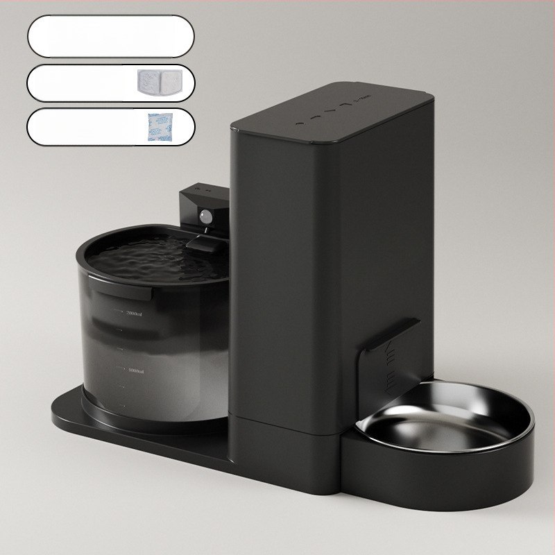 Диспенсер и подхранвател за котки — всичко в едно, вода с постоянна температура, безжично подаване на вода, разглобяем, модел 2023