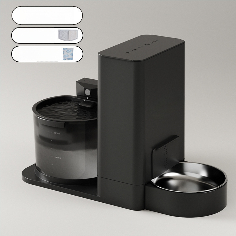 Диспенсер и подхранвател за котки — всичко в едно, вода с постоянна температура, безжично подаване на вода, разглобяем, модел 2023