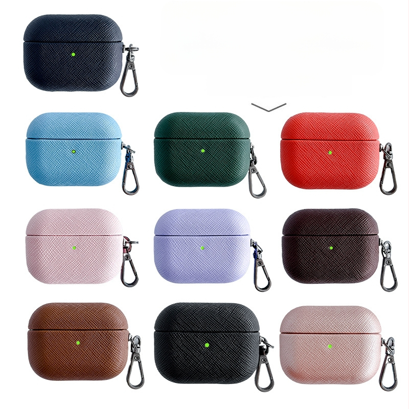 Aizsargkorpuss AirPods Pro 2 – PU āda, reljēvs raksts, pārnēsājams un universāls, saderīgs ar Apple