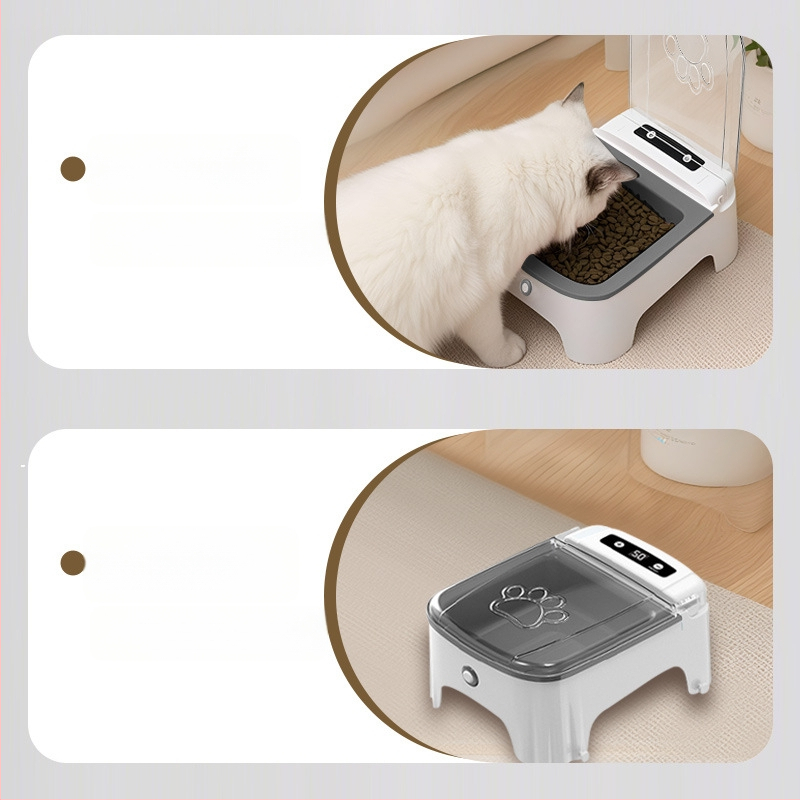 Автоматичен подавач за домашни любимци сензорно отваряне на капака и таймер за свежест, керамична купа; модел Timing sensor, тегло 500 g, без управление чрез приложение