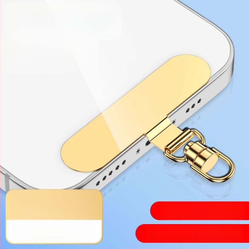 Tālruņa lanyarda stiprinājums ar 360° rotējošu metāla klipu, metāls, elektroplakāts, universāls, ģeometriska forma