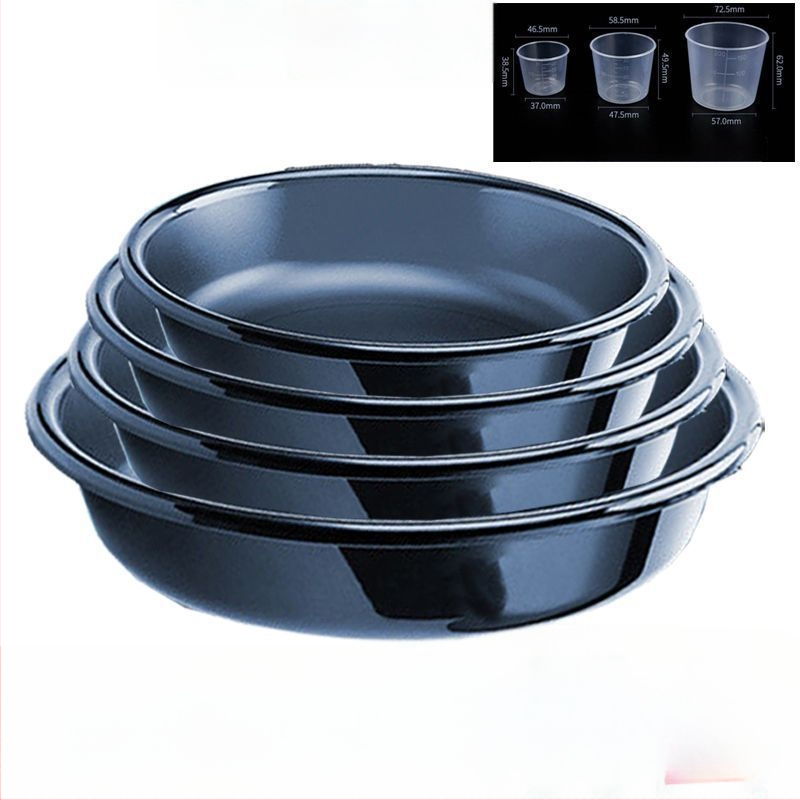 Комплект от три части: антипадна база за примамки за риболов, пластмасова тава за смесване на примамки