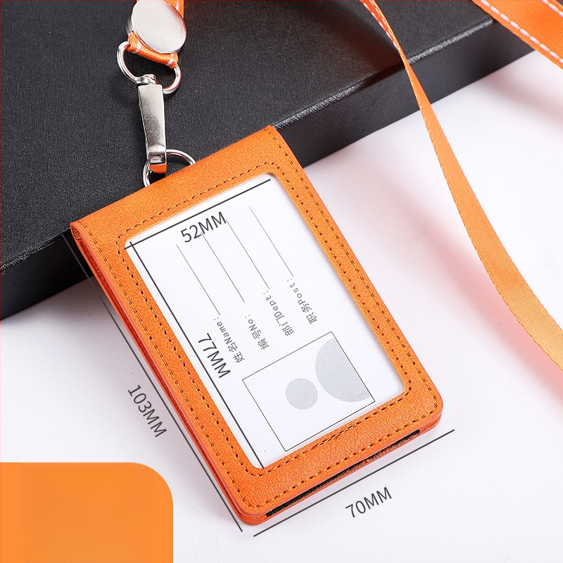 Θήκη ταυτότητας με καπάκι που ανοίγει και αποσπώμενο λουράκι, χωρητικότητα 2 καρτών, 1 πτυχή πορτοφόλι, PU υλικό, εσωτερική συνθετική δέρμα, στυλ επιχειρηματικής μετακίνησης