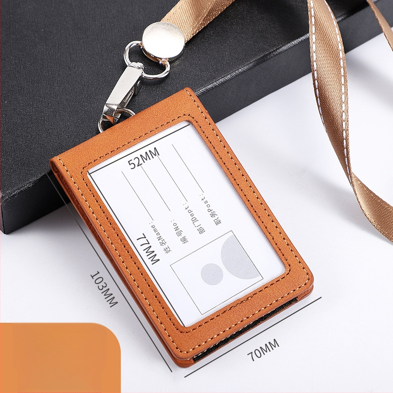 Θήκη ταυτότητας με καπάκι που ανοίγει και αποσπώμενο λουράκι, χωρητικότητα 2 καρτών, 1 πτυχή πορτοφόλι, PU υλικό, εσωτερική συνθετική δέρμα, στυλ επιχειρηματικής μετακίνησης