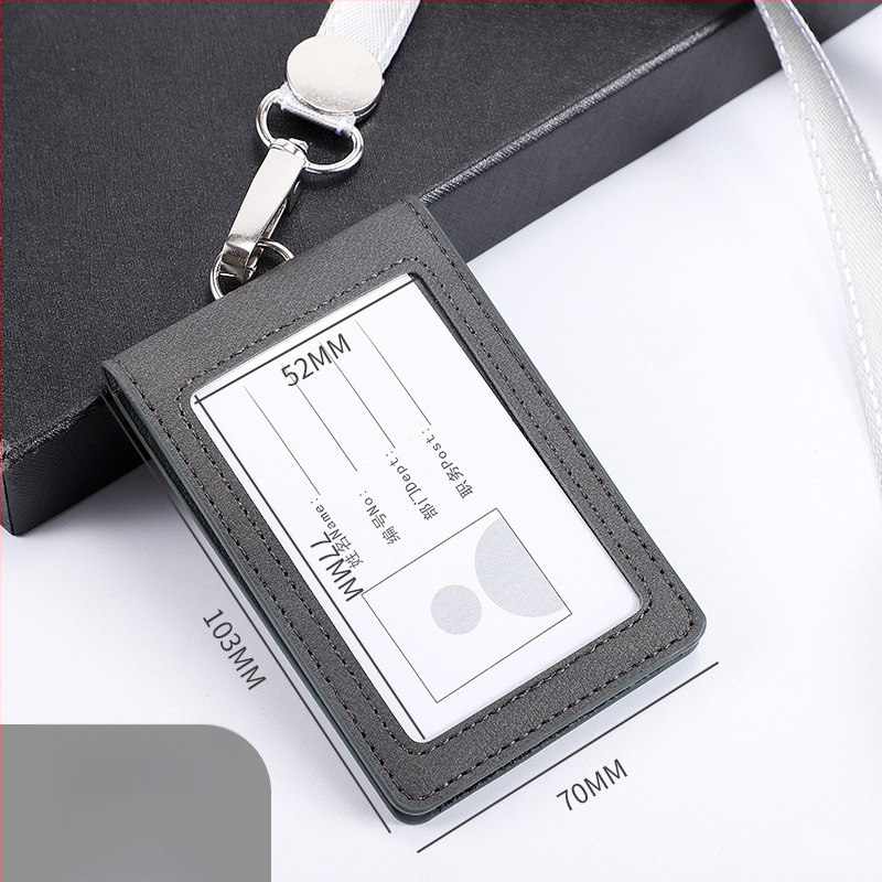 Θήκη ταυτότητας με καπάκι που ανοίγει και αποσπώμενο λουράκι, χωρητικότητα 2 καρτών, 1 πτυχή πορτοφόλι, PU υλικό, εσωτερική συνθετική δέρμα, στυλ επιχειρηματικής μετακίνησης