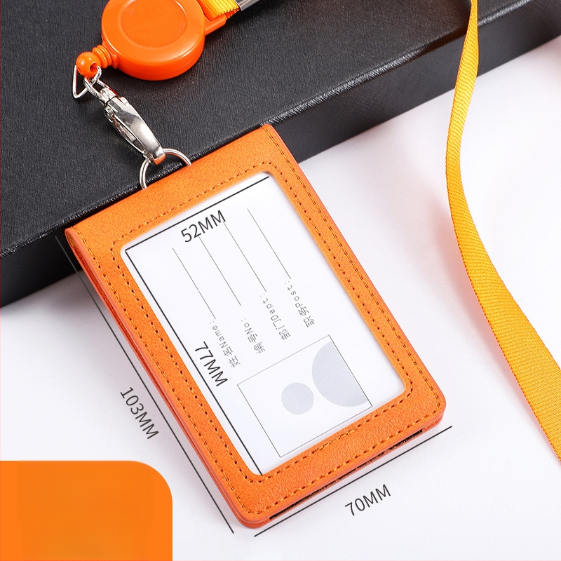 Θήκη ταυτότητας με καπάκι που ανοίγει και αποσπώμενο λουράκι, χωρητικότητα 2 καρτών, 1 πτυχή πορτοφόλι, PU υλικό, εσωτερική συνθετική δέρμα, στυλ επιχειρηματικής μετακίνησης