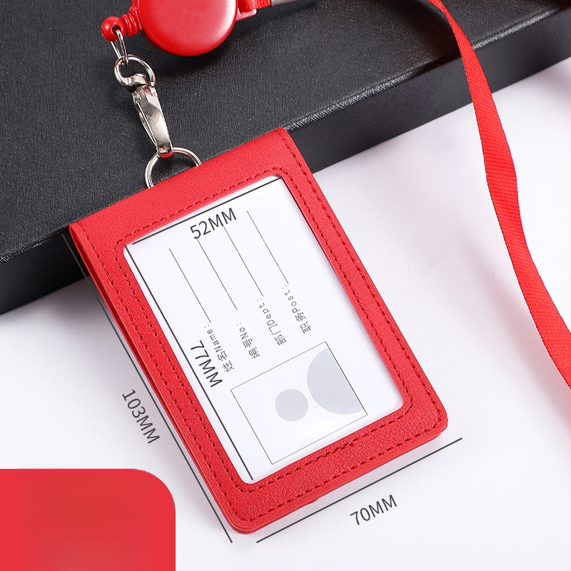 Θήκη ταυτότητας με καπάκι που ανοίγει και αποσπώμενο λουράκι, χωρητικότητα 2 καρτών, 1 πτυχή πορτοφόλι, PU υλικό, εσωτερική συνθετική δέρμα, στυλ επιχειρηματικής μετακίνησης