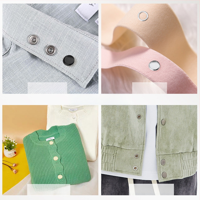 Метални snap копчета с пет щипки, скрити за дрехи — сплав, комплект за монтаж; подходящи за дънки, шапки, ризи, якета и чанти