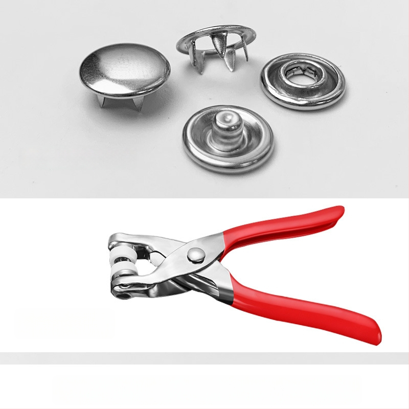 Метални snap копчета с пет щипки, скрити за дрехи — сплав, комплект за монтаж; подходящи за дънки, шапки, ризи, якета и чанти