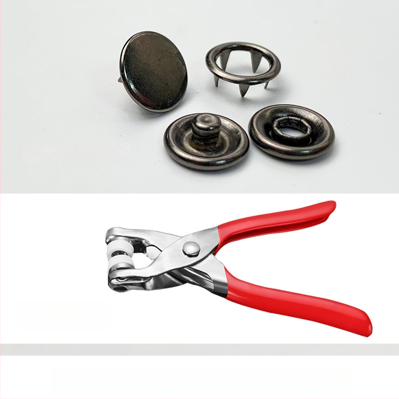 Метални snap копчета с пет щипки, скрити за дрехи — сплав, комплект за монтаж; подходящи за дънки, шапки, ризи, якета и чанти