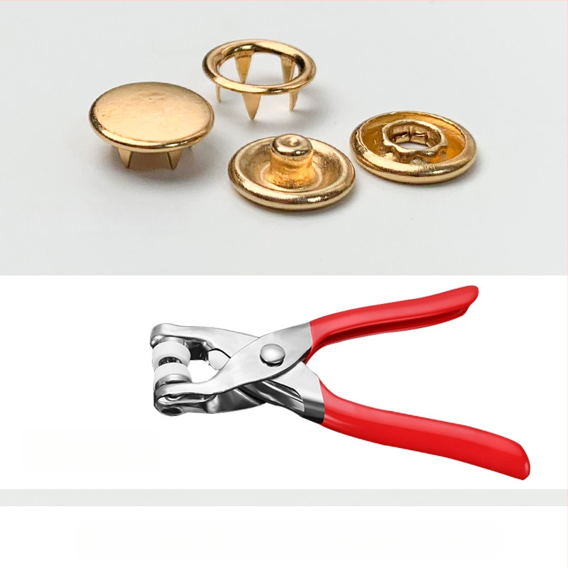 Метални snap копчета с пет щипки, скрити за дрехи — сплав, комплект за монтаж; подходящи за дънки, шапки, ризи, якета и чанти