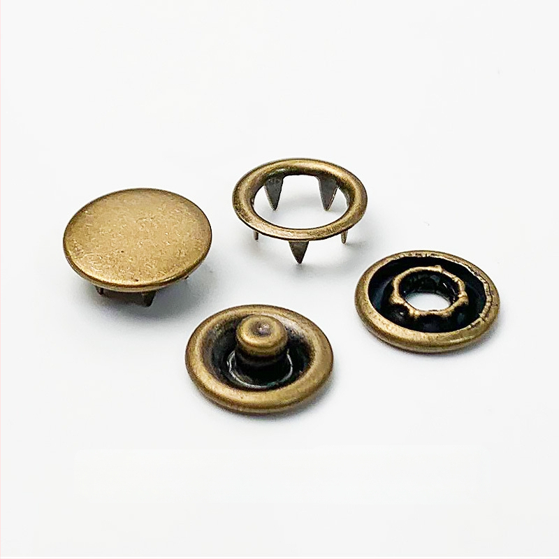 Метални snap копчета с пет щипки, скрити за дрехи — сплав, комплект за монтаж; подходящи за дънки, шапки, ризи, якета и чанти