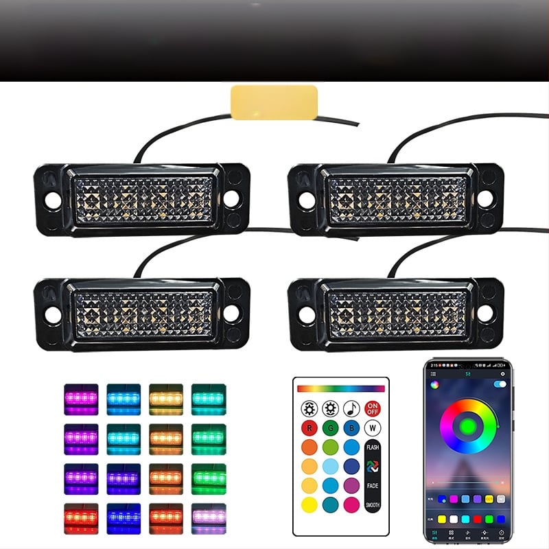 Universali krovininio automobilio grotelėms LED dienos žibintas su nuotolinio valdymo programėle | Medžiaga: guma | Įtampa: 12–24V | Modelis: nuotolinio valdymo programėlė | Suderinama su: 12–24V universalus