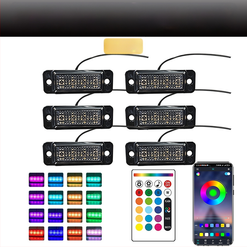 Universali krovininio automobilio grotelėms LED dienos žibintas su nuotolinio valdymo programėle | Medžiaga: guma | Įtampa: 12–24V | Modelis: nuotolinio valdymo programėlė | Suderinama su: 12–24V universalus