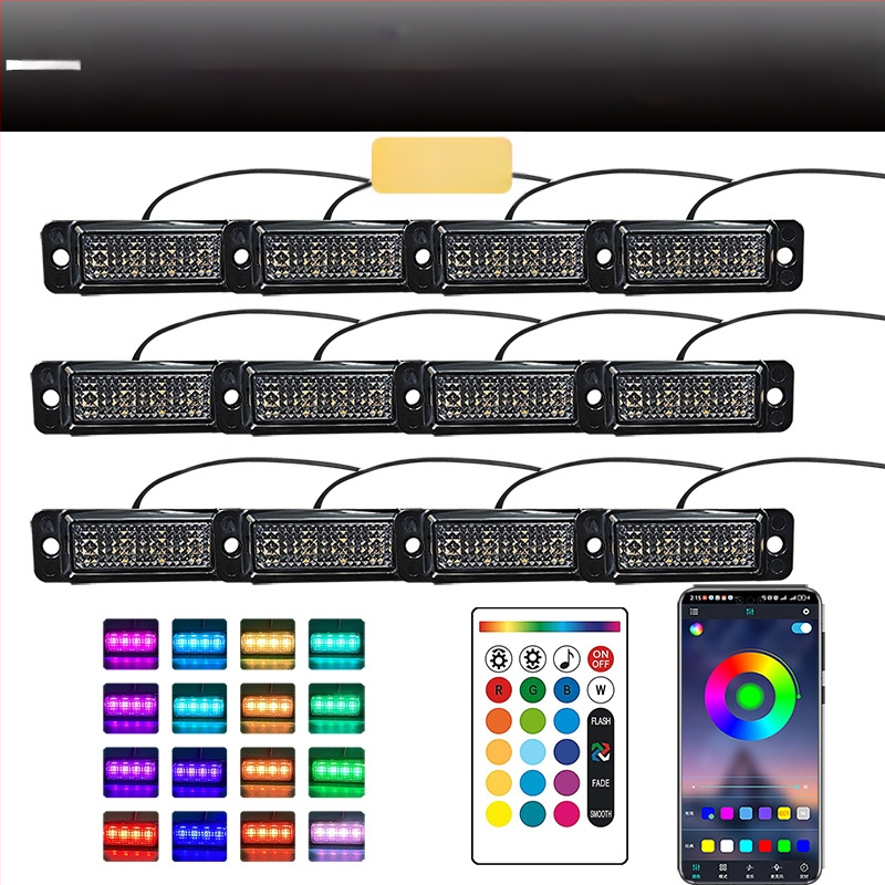 Universali krovininio automobilio grotelėms LED dienos žibintas su nuotolinio valdymo programėle | Medžiaga: guma | Įtampa: 12–24V | Modelis: nuotolinio valdymo programėlė | Suderinama su: 12–24V universalus