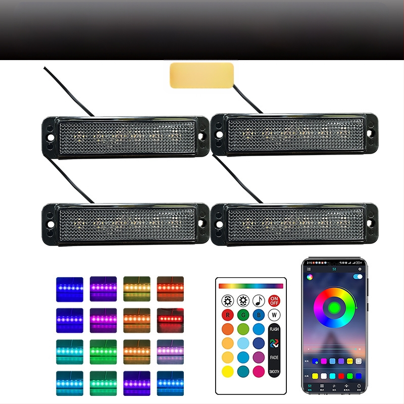 Universali krovininio automobilio grotelėms LED dienos žibintas su nuotolinio valdymo programėle | Medžiaga: guma | Įtampa: 12–24V | Modelis: nuotolinio valdymo programėlė | Suderinama su: 12–24V universalus