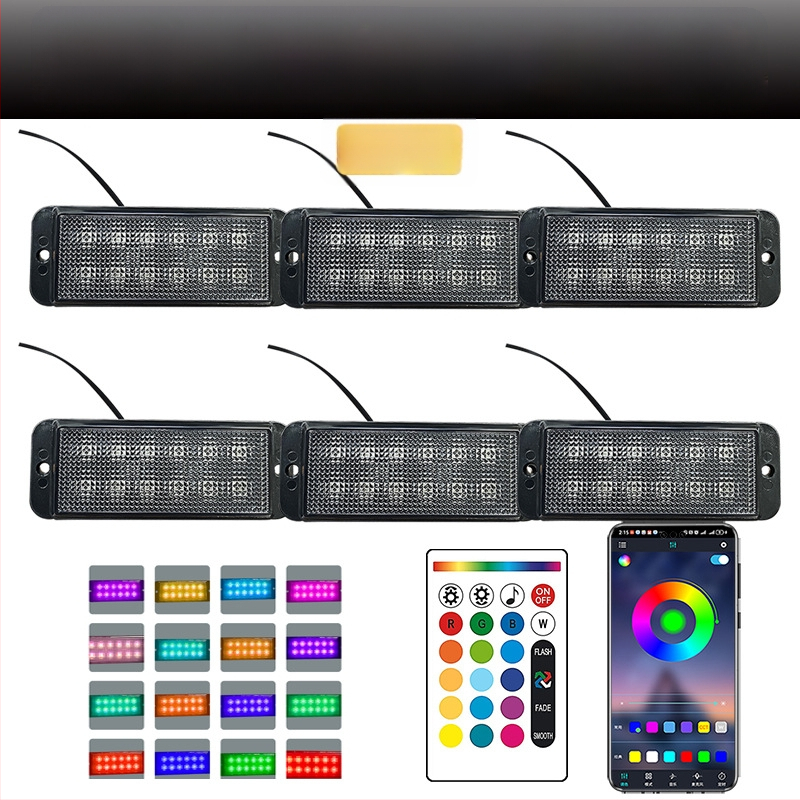 Universali krovininio automobilio grotelėms LED dienos žibintas su nuotolinio valdymo programėle | Medžiaga: guma | Įtampa: 12–24V | Modelis: nuotolinio valdymo programėlė | Suderinama su: 12–24V universalus